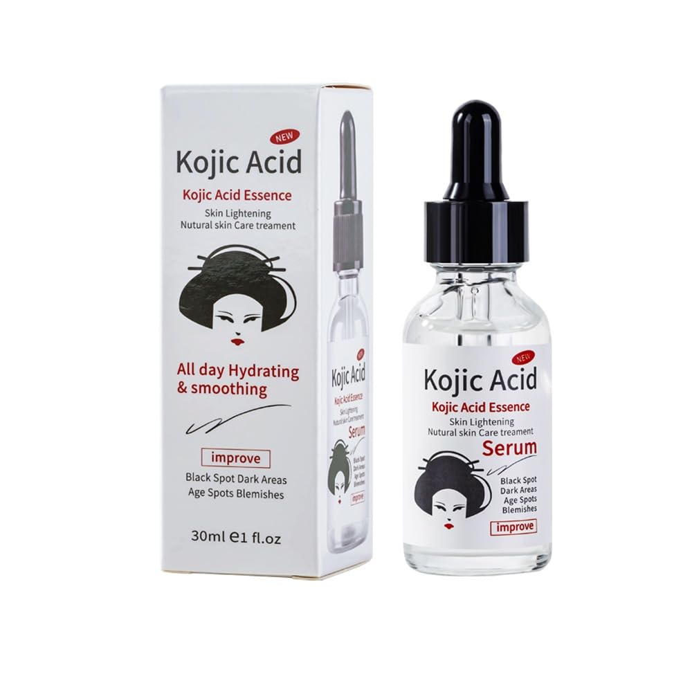 Kojic Acid Essence Serum brightening application for a radiant, even-toned complexion.