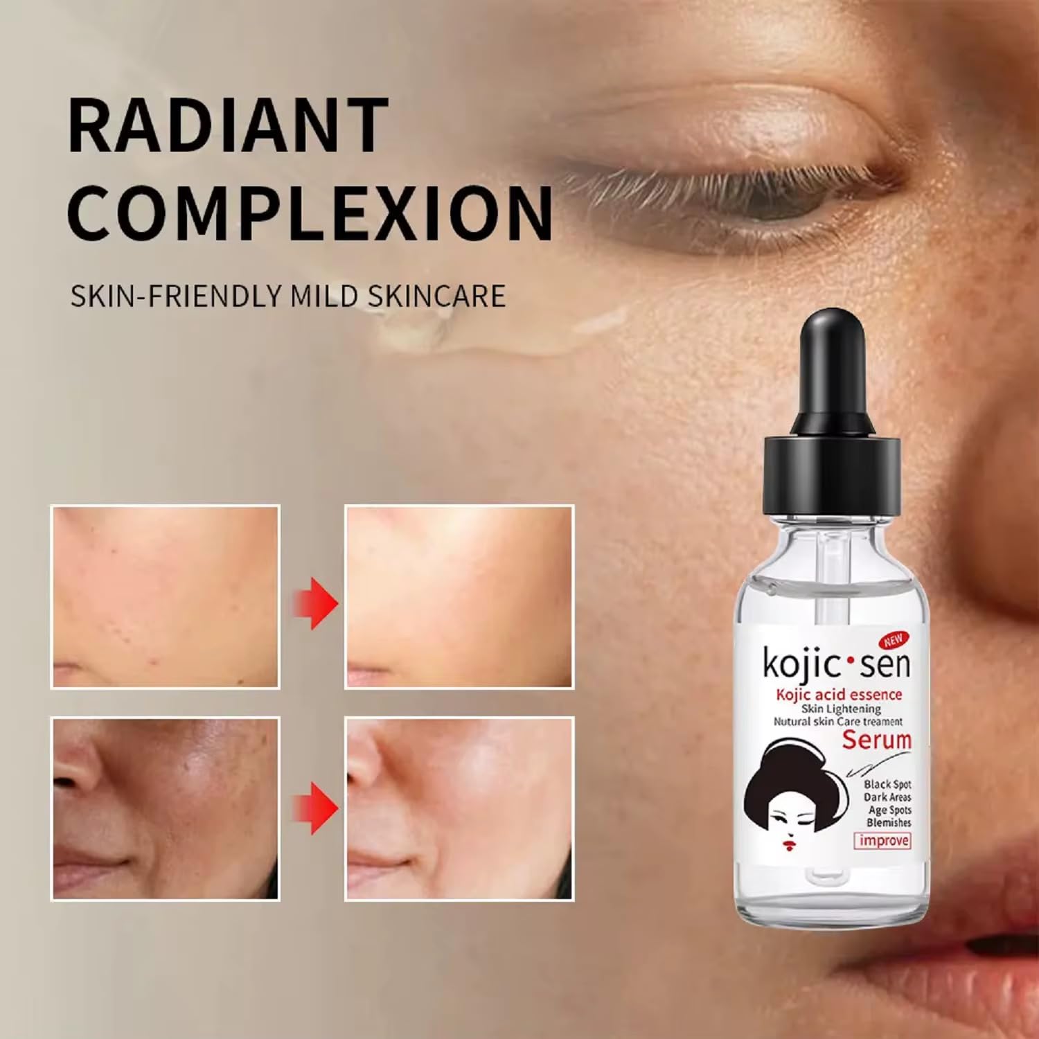 Kojic Acid Essence Serum delivers deep hydration for a plump, smooth complexion.