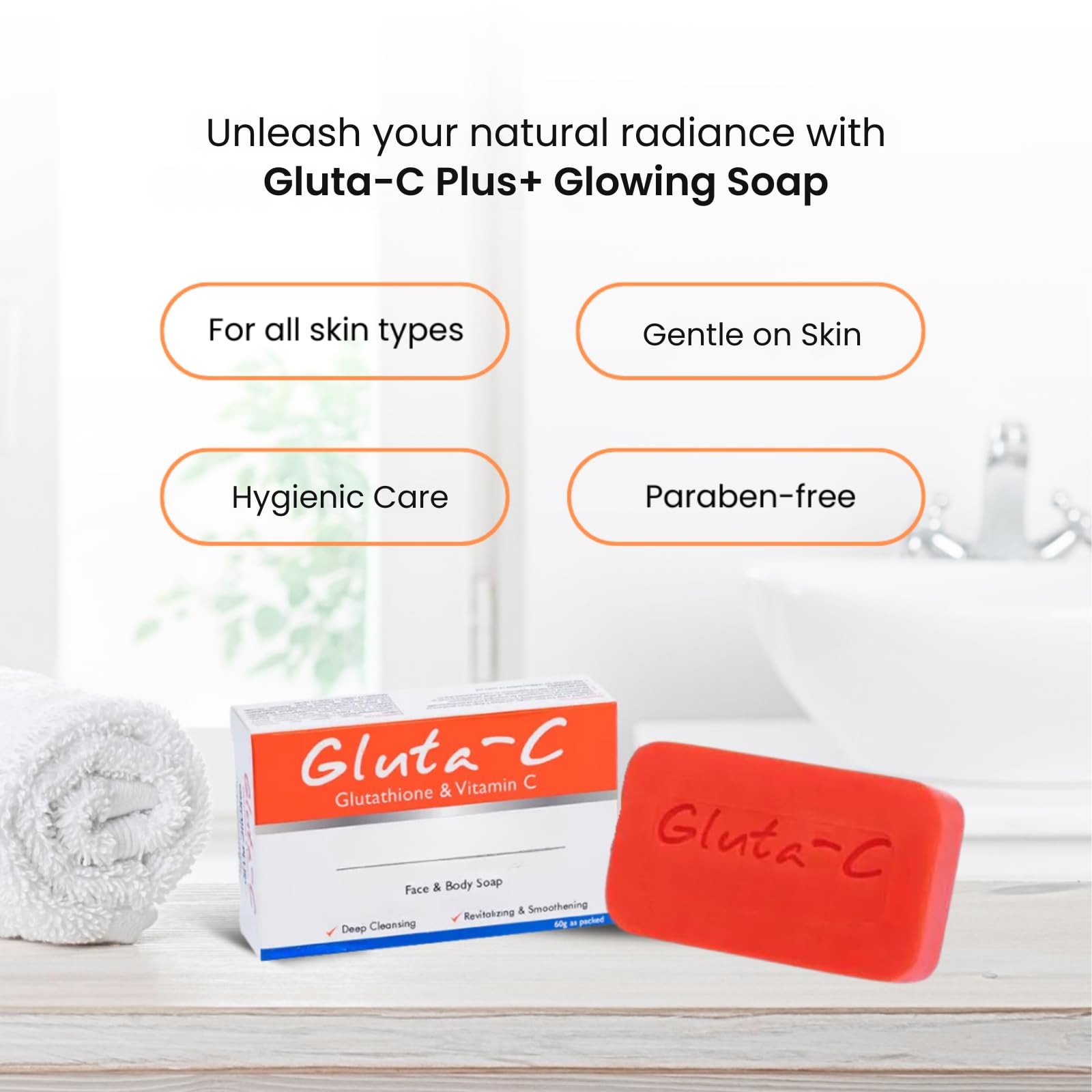 Kojic Plus Vitamin C and Glutathione exfoliation promotes smoother skin texture.