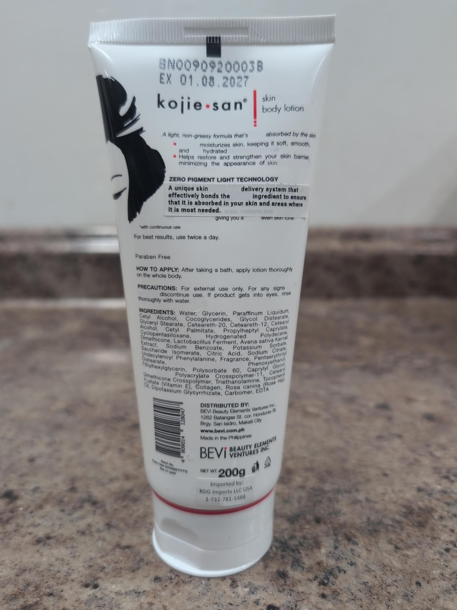 Kojie San Kojic Acid Lotion glow-finish on arm for radiance