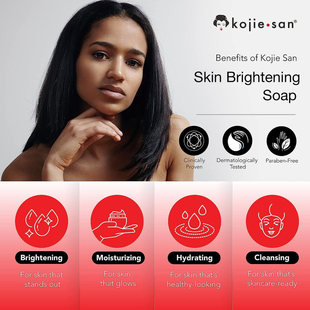 Kojie San tea tree oil soap close-up promotes clear pores.