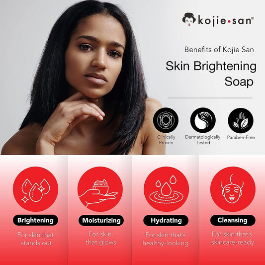 Kojie San tea tree oil soap close-up promotes clear pores.