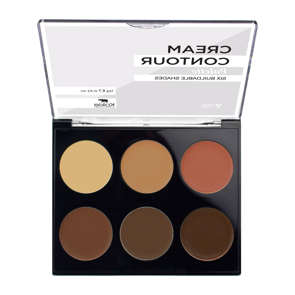 Kokie Cream Contour Kit Deep/Dark swatches on skin show buildable shades