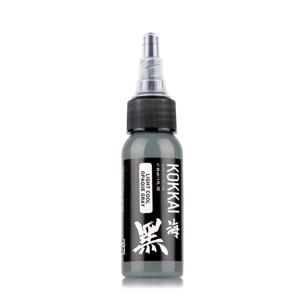 Kokkai Sumi Cool Gray Ink Set label—sterile, vegan, and kosher certified.