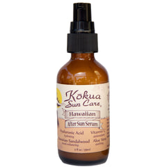 Kokua Sun Care After Sun Serum bottle pour delivers quick, non-greasy relief after sun exposure.