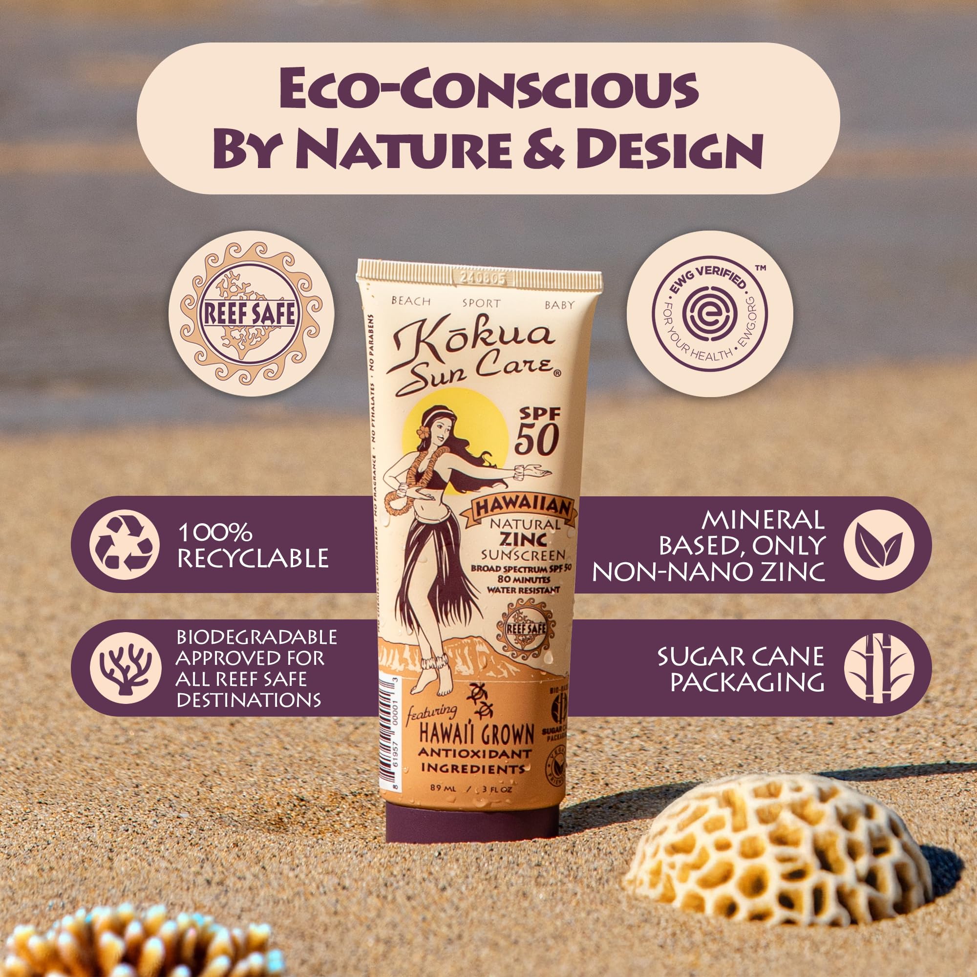 Kokua Sun Care close-up texture with kukui and macadamia oils