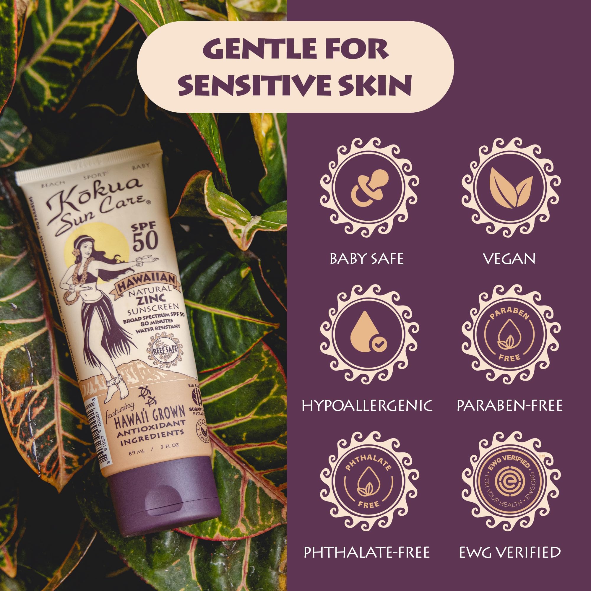 Kokua Sun Care in water demonstrating 80-minute water resistance during activity