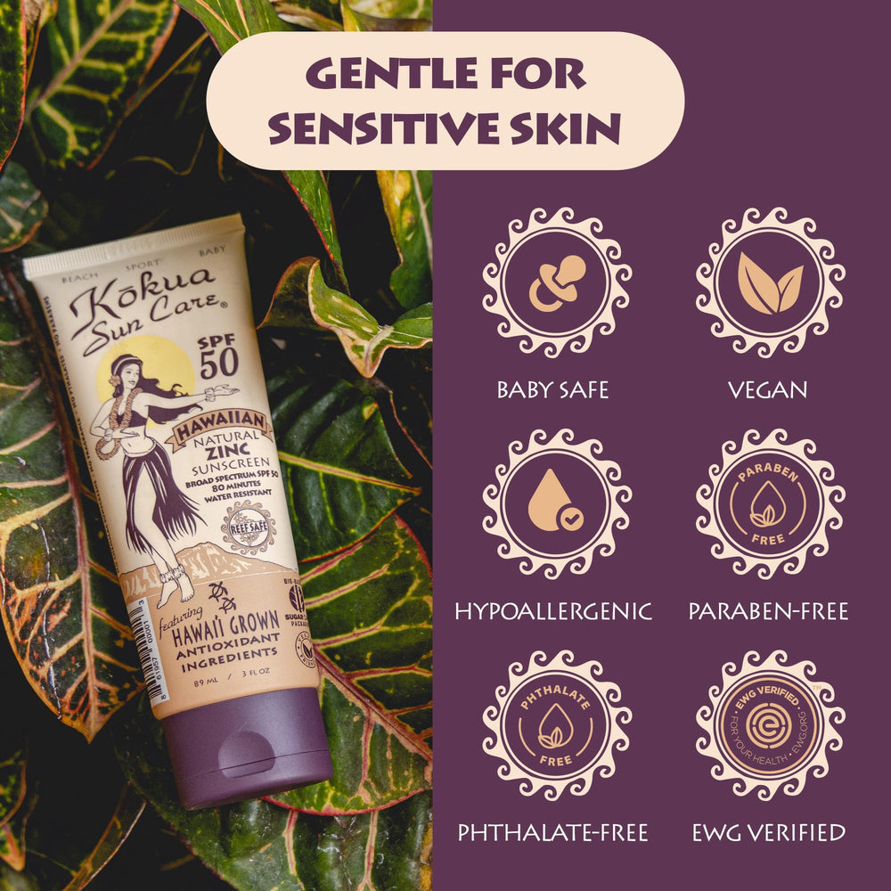 Kokua Sun Care in water demonstrating 80-minute water resistance during activity