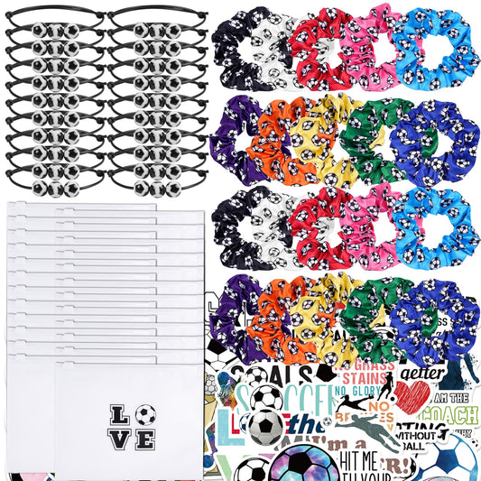 Kolewo4ever Girls Soccer Gift Set overview with colorful items for party favors