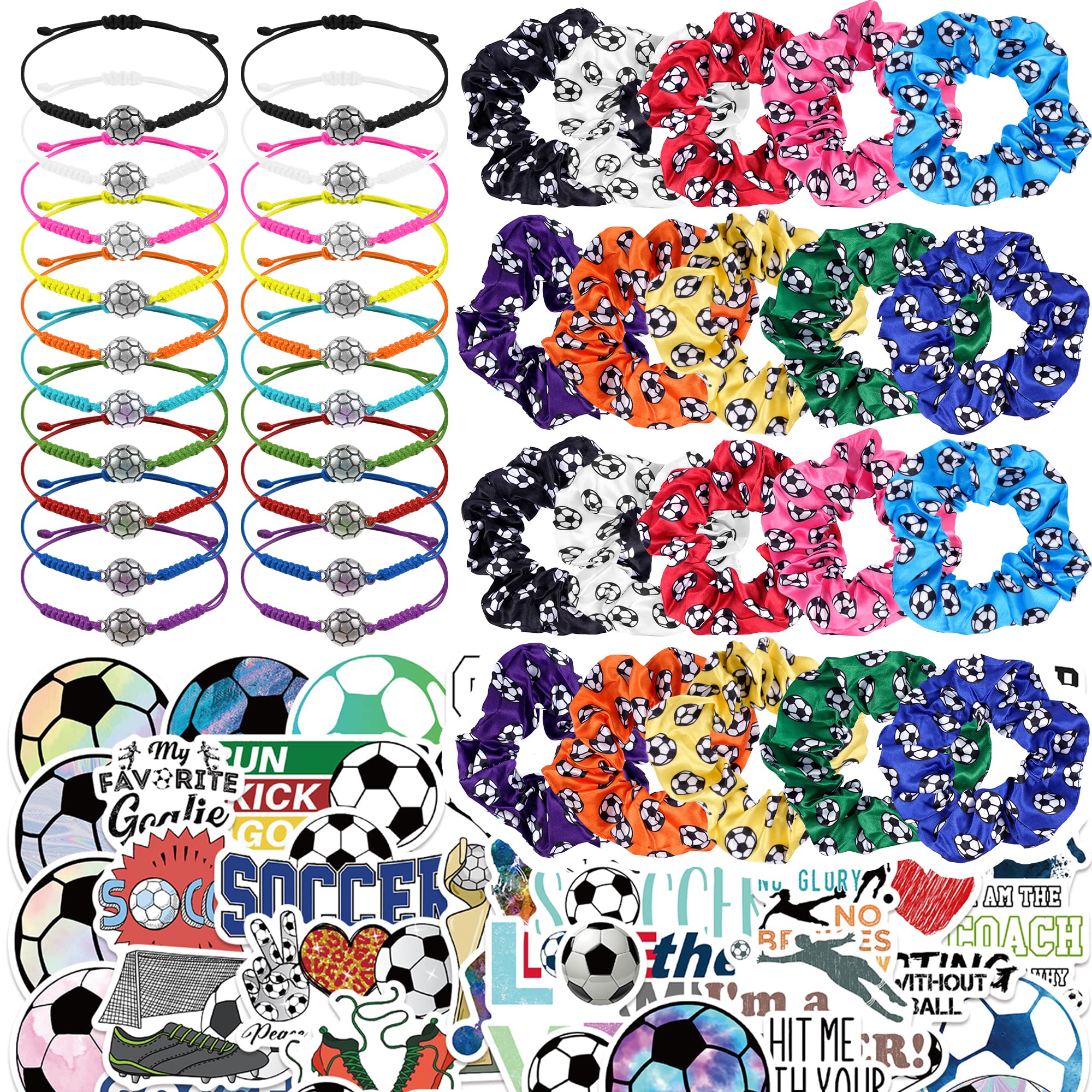 Kolewo4ever soccer scrunchies assortment in vibrant colors for versatile hairstyles.