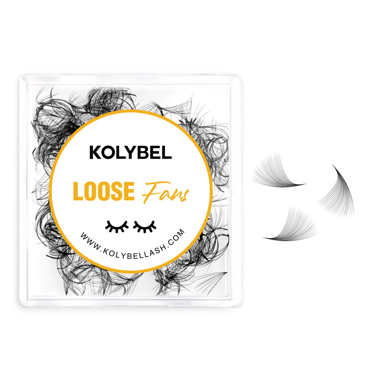 Kolybel 500 premade lash fans 24D 0-03-D curl 12mm for fast, dramatic volume