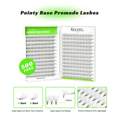 Kolybel premade lash fans no-residue adhesion during lash extensions.