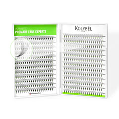 Kolybel premade lash fans packaging close-up ready for quick application