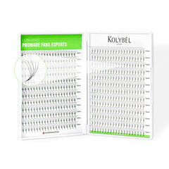 Kolybel premade lash fans in a 500-count box for quick dramatic volume