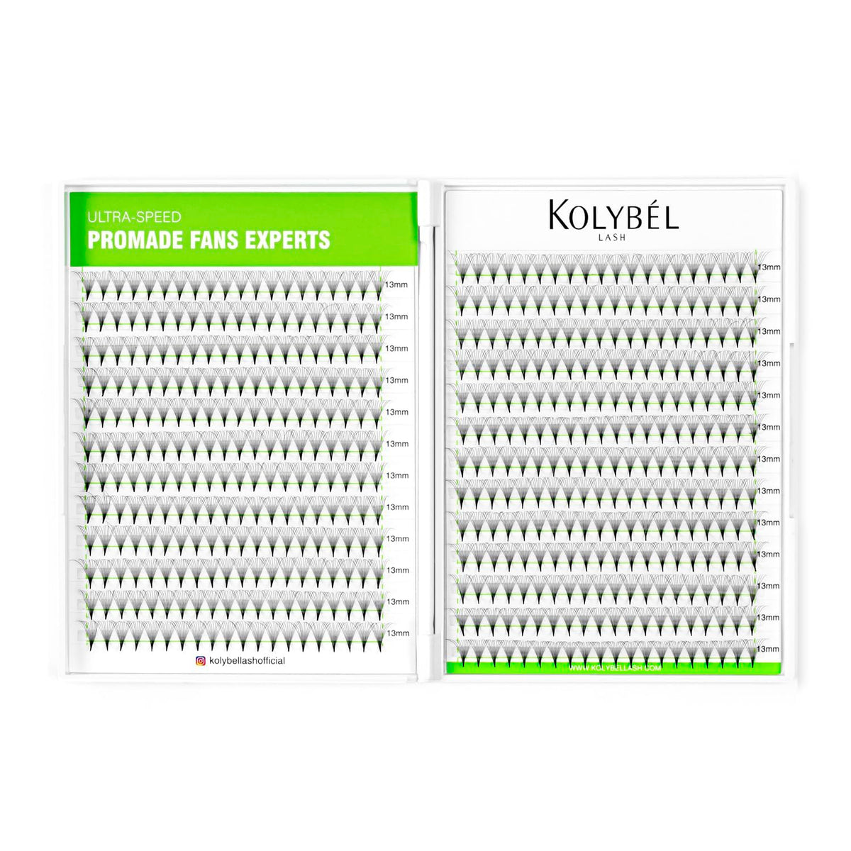Kolybel premade lash fans box of 500 for efficient volume looks