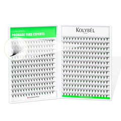 Kolybel premade fans lash extensions in a 30D tray for quick volume