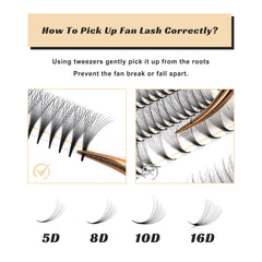 Kolybel premade lash fans handmade for consistent volume and reliability.