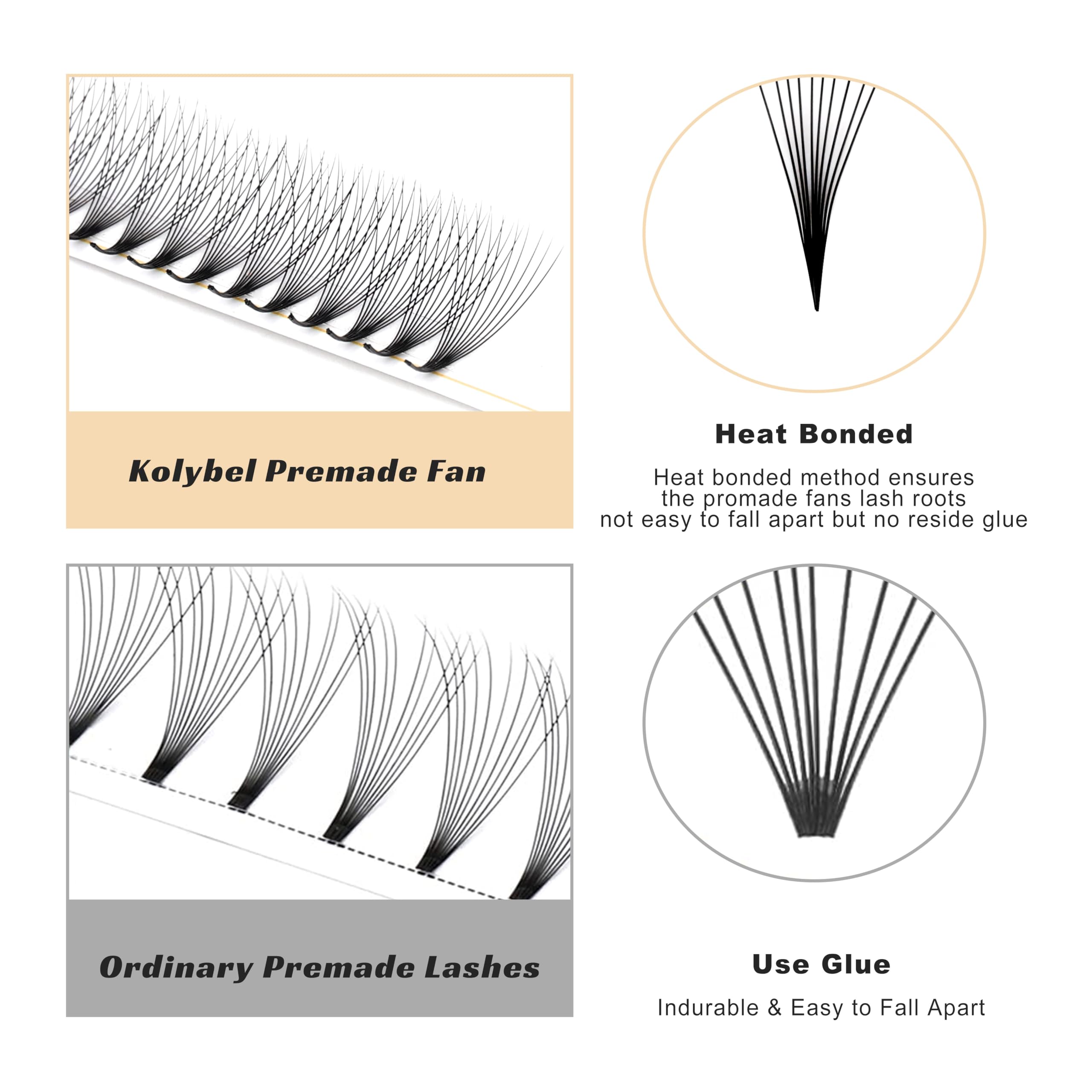 Kolybel soft PBT material premade fans feel lightweight and comfortable.