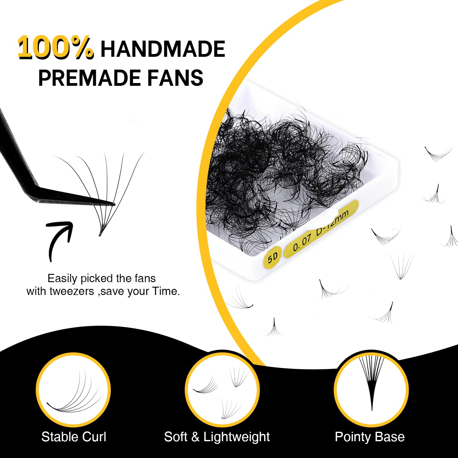 Kolybel stable curl premade fans maintain shape after grafting