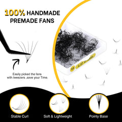 Kolybel stable curl premade fans maintain shape after grafting