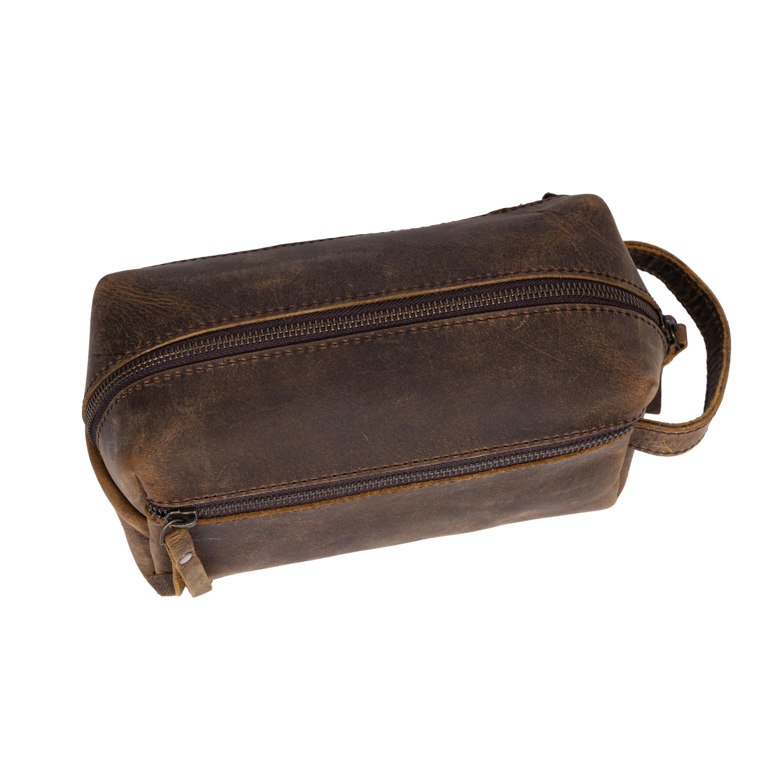KomalC Dopp kit with spacious main compartment for grooming essentials.