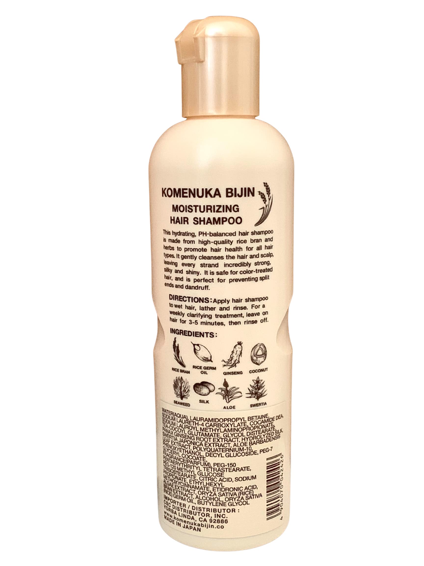 Komenuka Bijin NS-K Moisturizing Hair Shampoo label emphasizes paraben-free, sulfate-free daily care