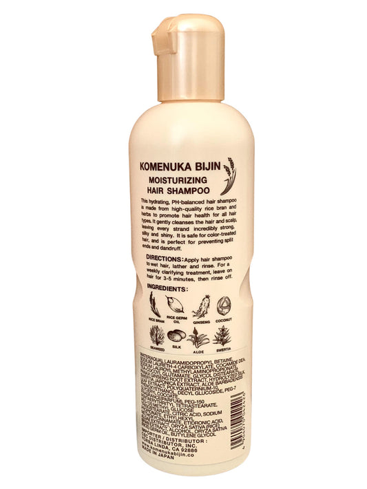 Komenuka Bijin NS-K Moisturizing Hair Shampoo label emphasizes paraben-free, sulfate-free daily care