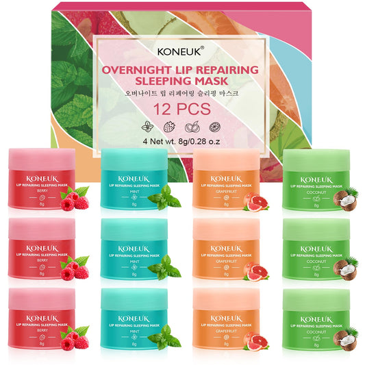 KONEUK 12-pack lip sleeping masks set for overnight hydration