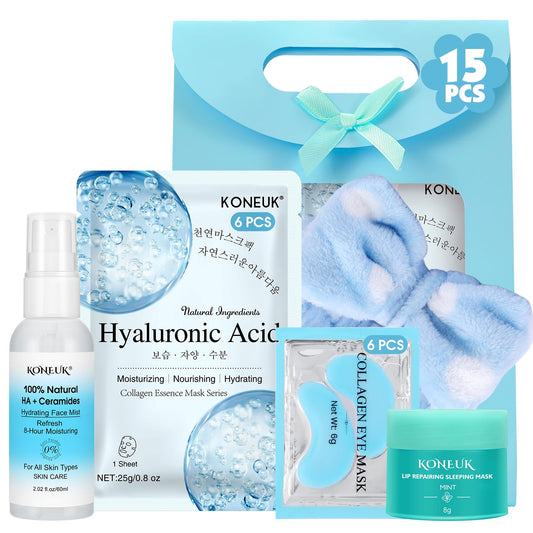 KONEUK 15-Pack skincare set with masks for deep hydration