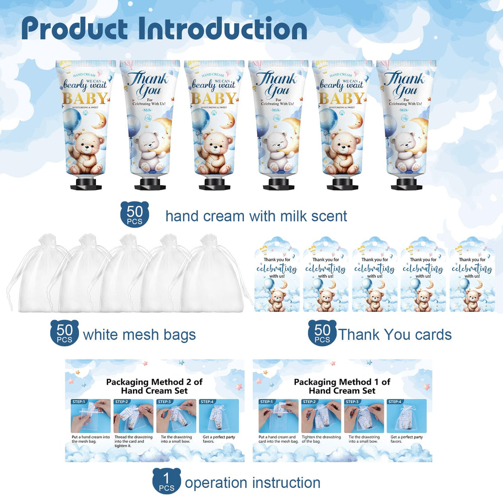 KONEUK 50-pack baby shower favors display for guests.