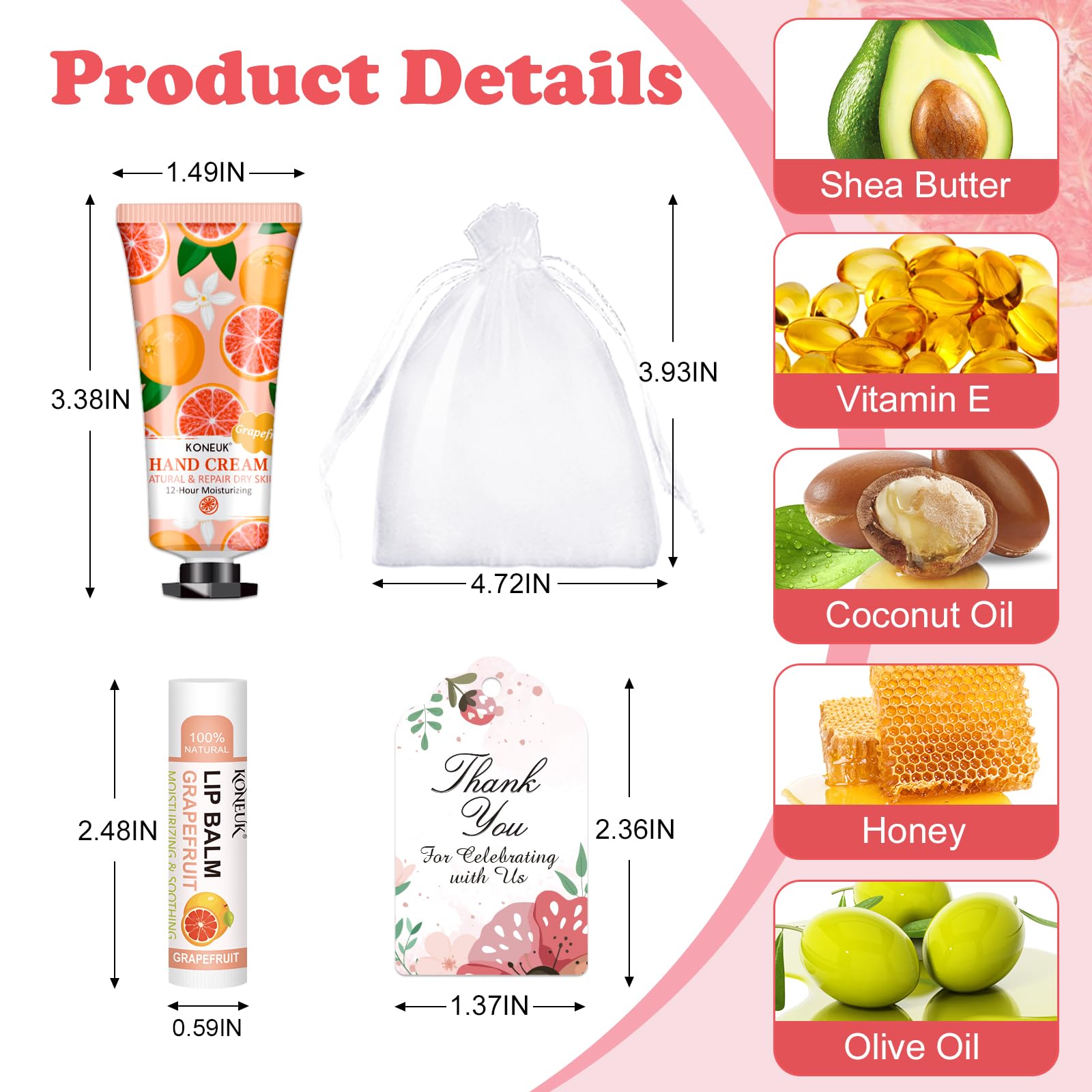KONEUK lip balm bulk set six flavors for guest gifts