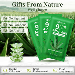 KONEUK Aloe Vera Gel applied on face for refreshing hydration.