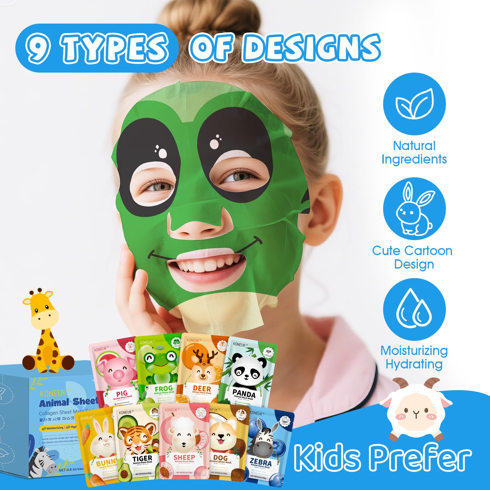 KONEUK panda design mask for playful skincare and teen pampering