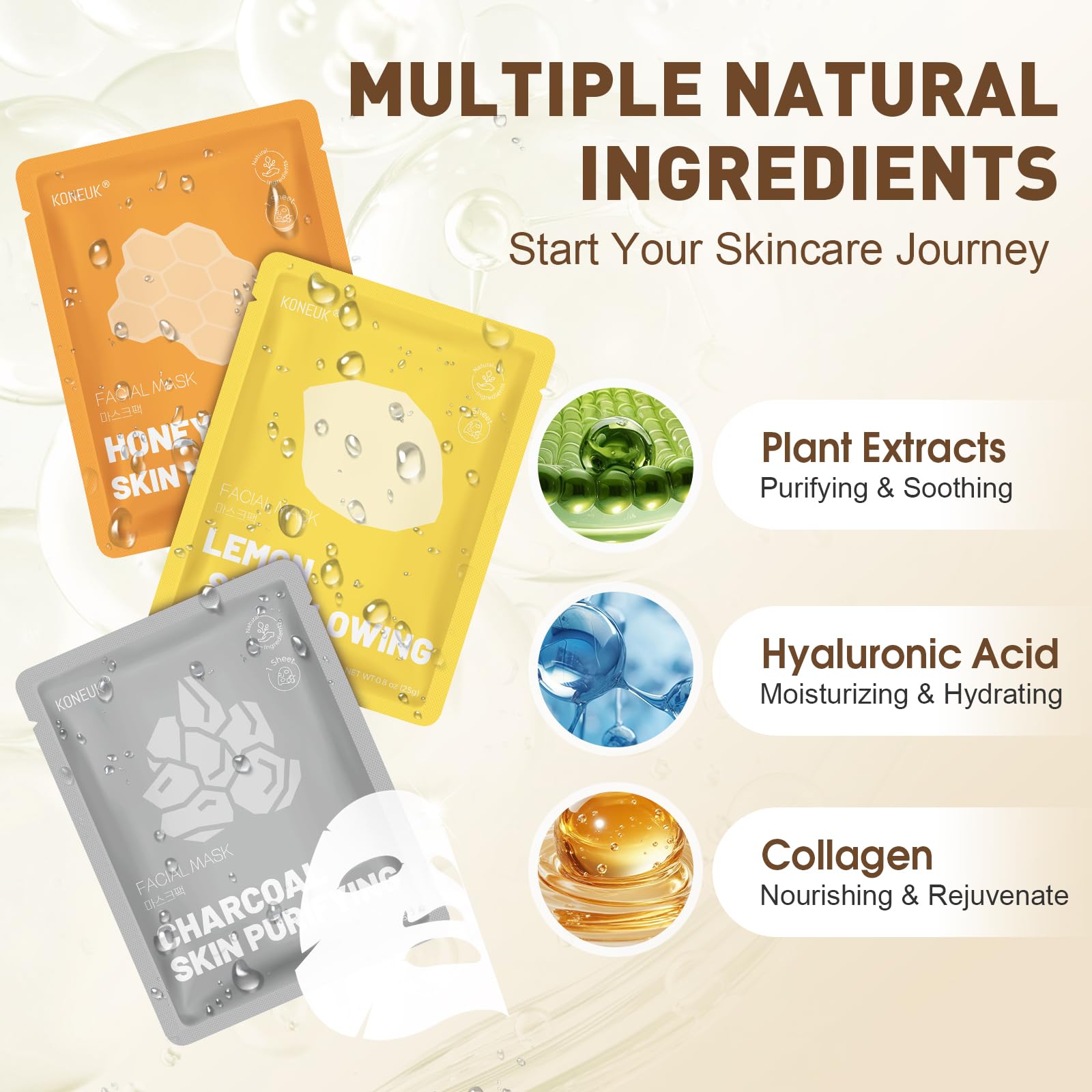 KONEUK avocado collagen mask provides rich moisture and smooth texture