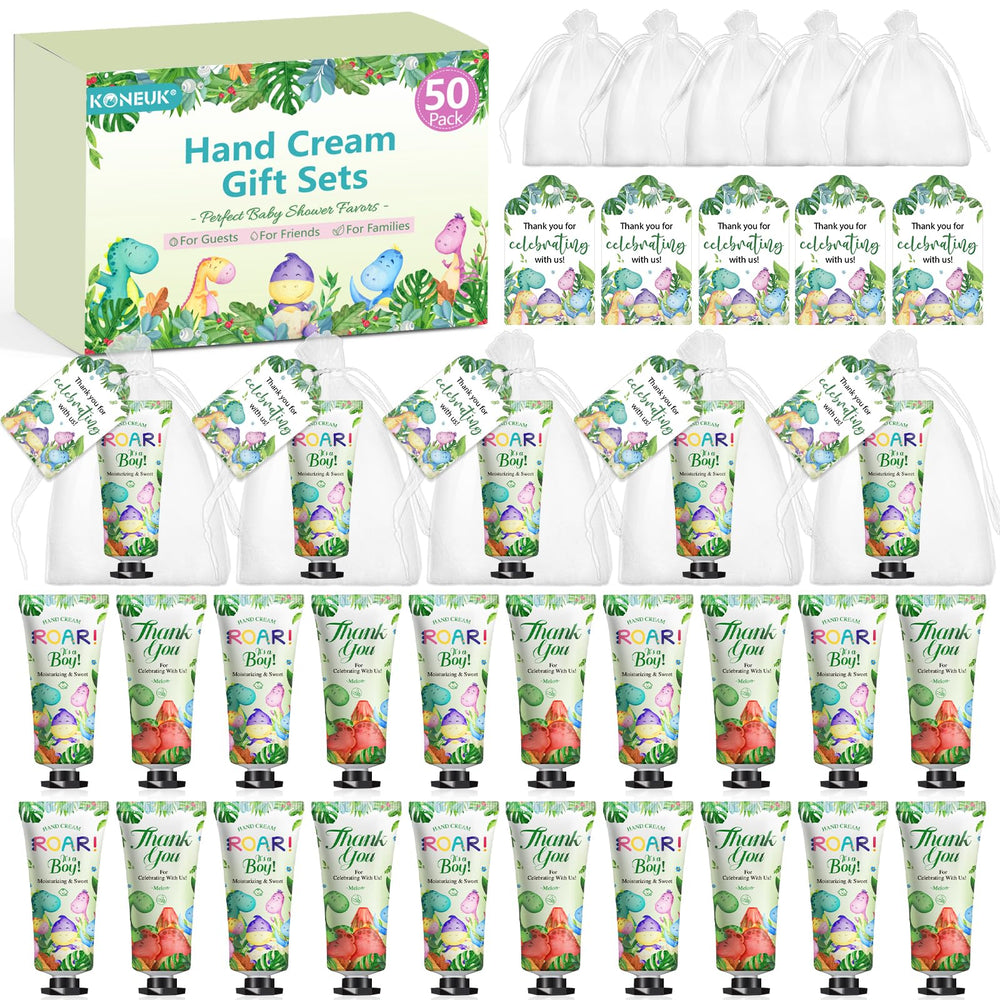 KONEUK dinosaur hand cream set packaging with cute design and pastel colors
