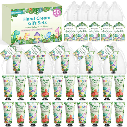 KONEUK dinosaur hand cream set packaging with cute design and pastel colors