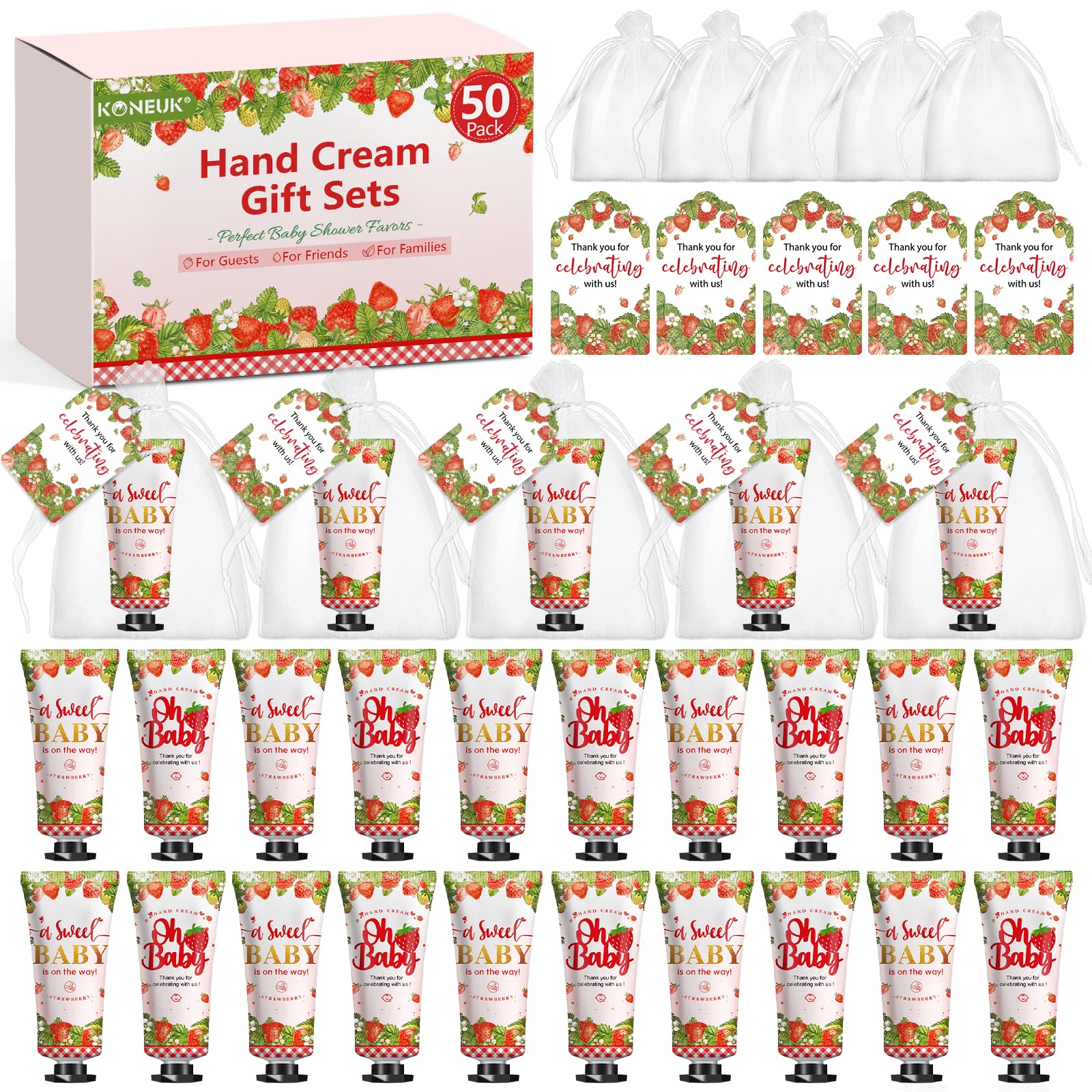 KONEUK hand cream gift set with strawberry fragrance for guests.