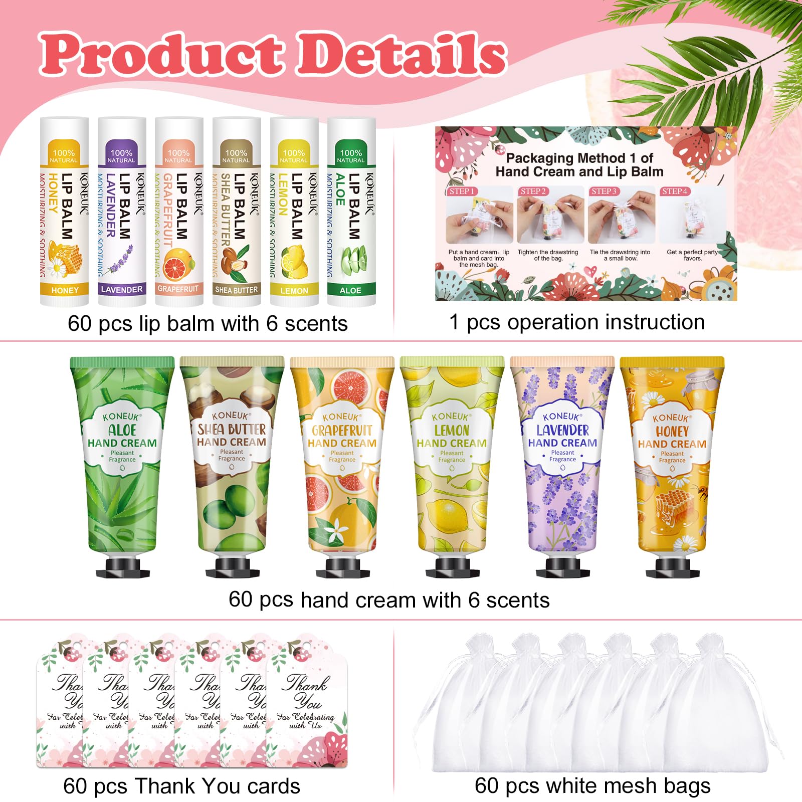 KONEUK hand cream scent variety display illustrating moisturizing options