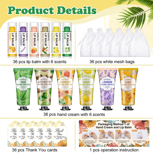 Koneuk lip balm bulk sets with six scents for giveaways and favors