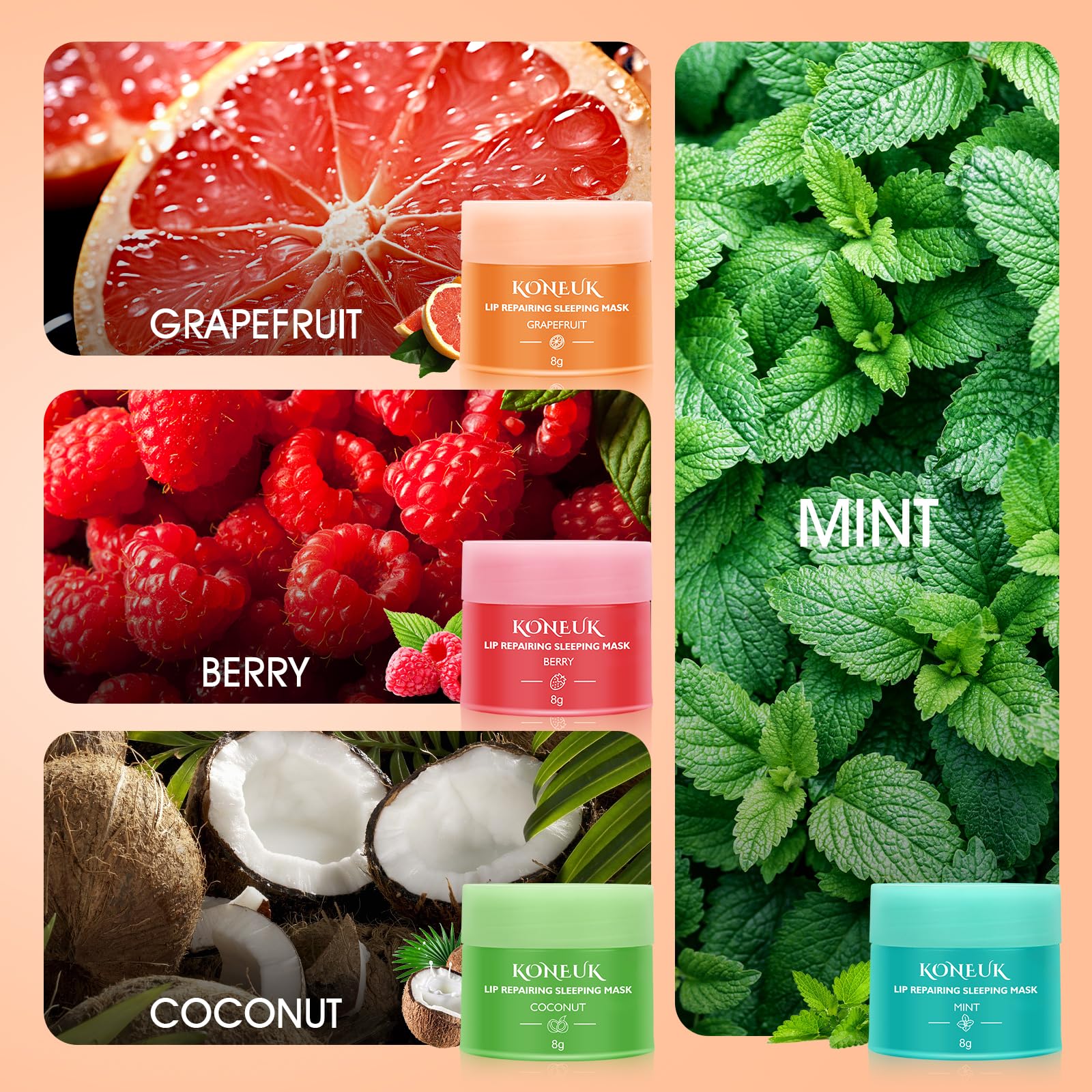 KONEUK coconut flavor lip mask for deep moisture