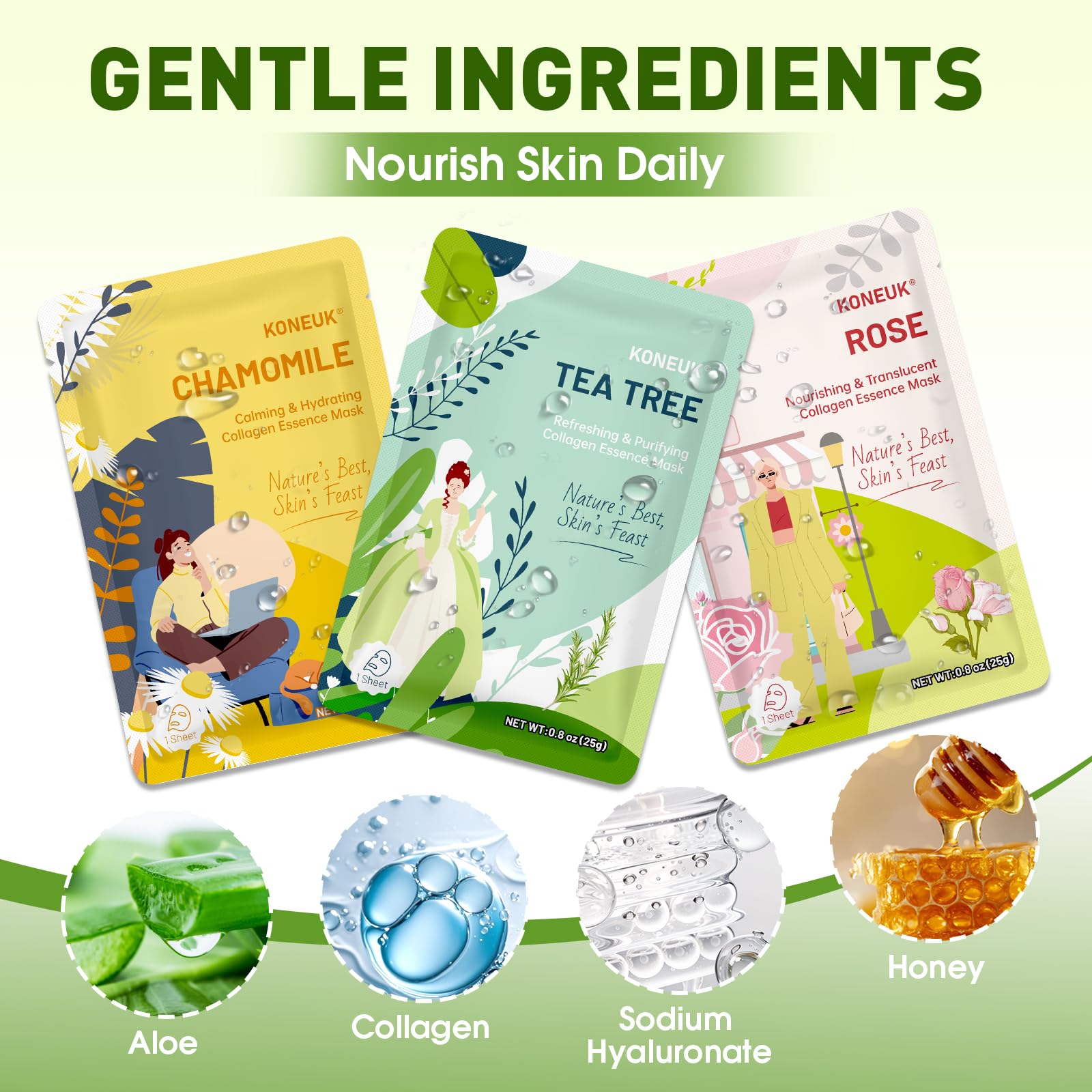 KONEUK Seaweed face mask delivering moisture and smooth texture