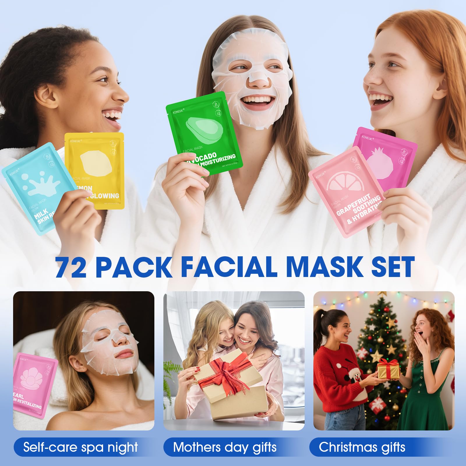 KONEUK cucumber mask provides cooling hydration for sensitive skin.