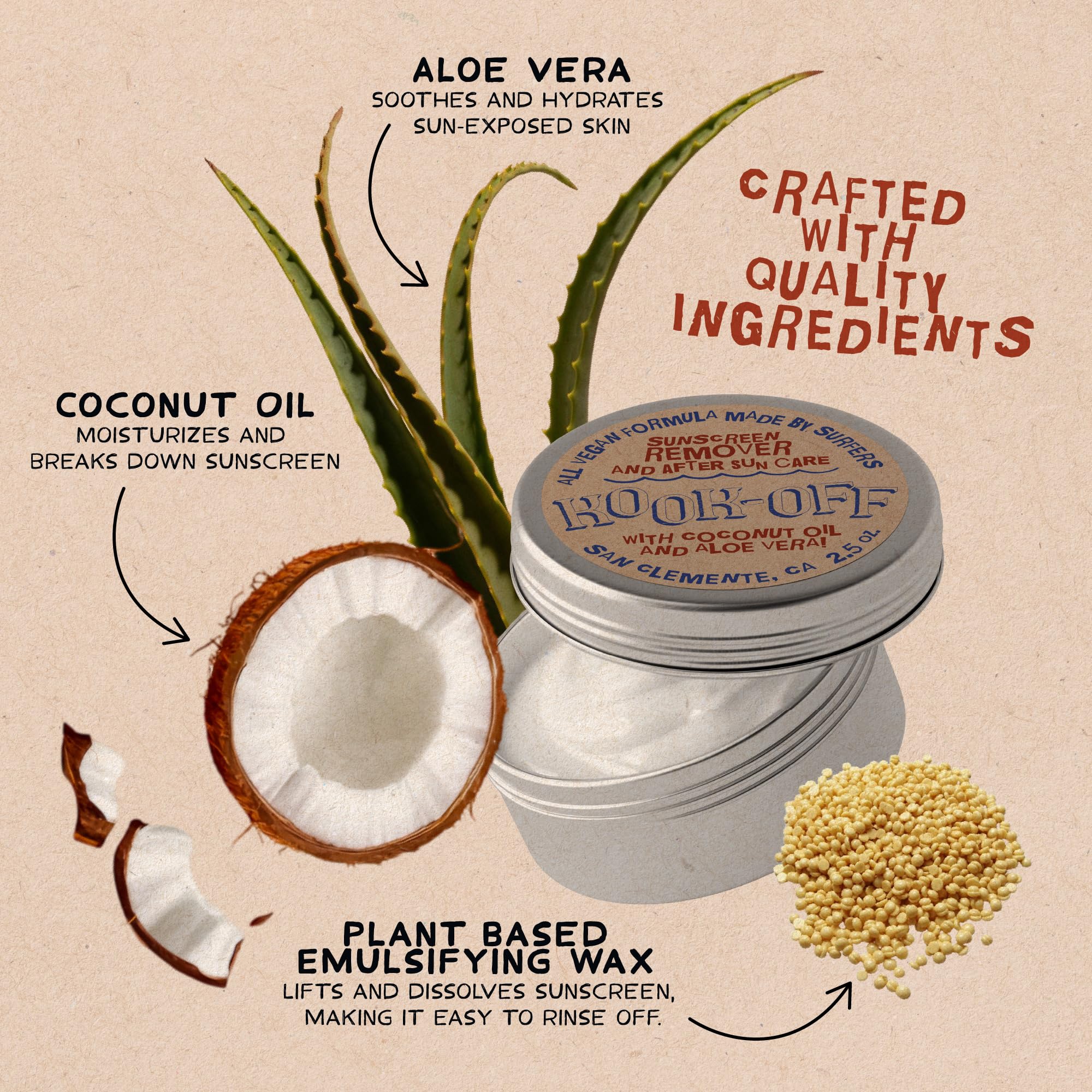 Kook-Off after-sun care lotion texture providing hydrating relief after sun exposure