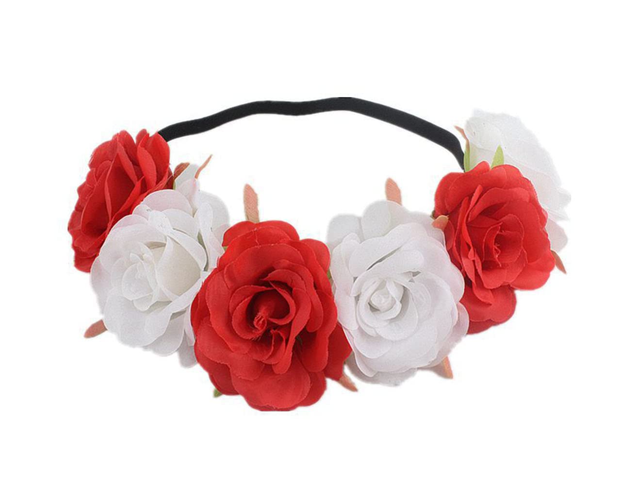 Koolgil simulated rose headband with elastic band, ideal for weddings, festivals, and celebrations.