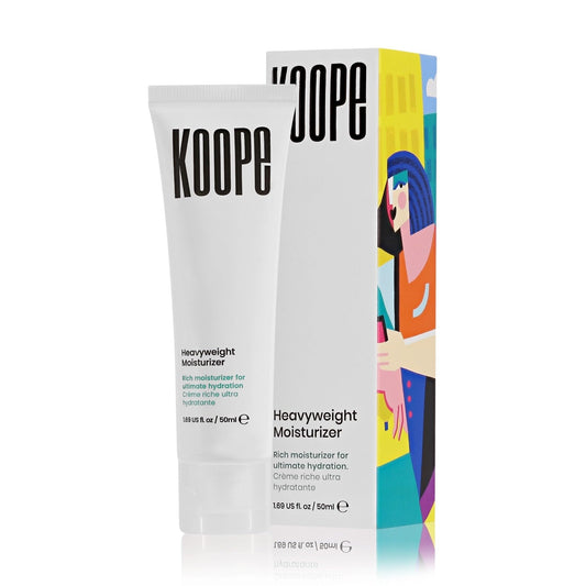 Koope Heavyweight Face Cream close-up of tube showing rich hydration for dry skin