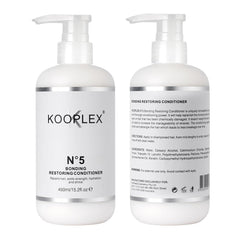 KOOPLEX No.5 bottle showcases argan oil for deep hydration and shine