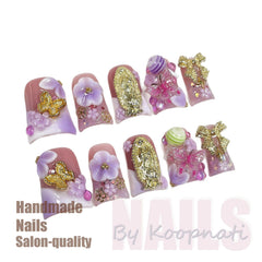 Koopnati plant-based acrylic nails with comfortable fit and safe wear.