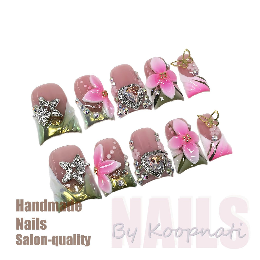 Koopnati salon-quality home manicure kit with tools and glossy finish.