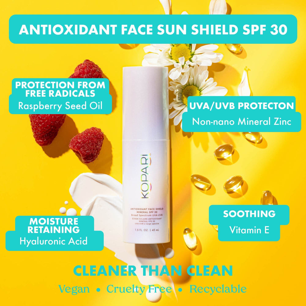 Kopari Antioxidant Face Shield SPF 30 with raspberry seed oil antioxidant protection