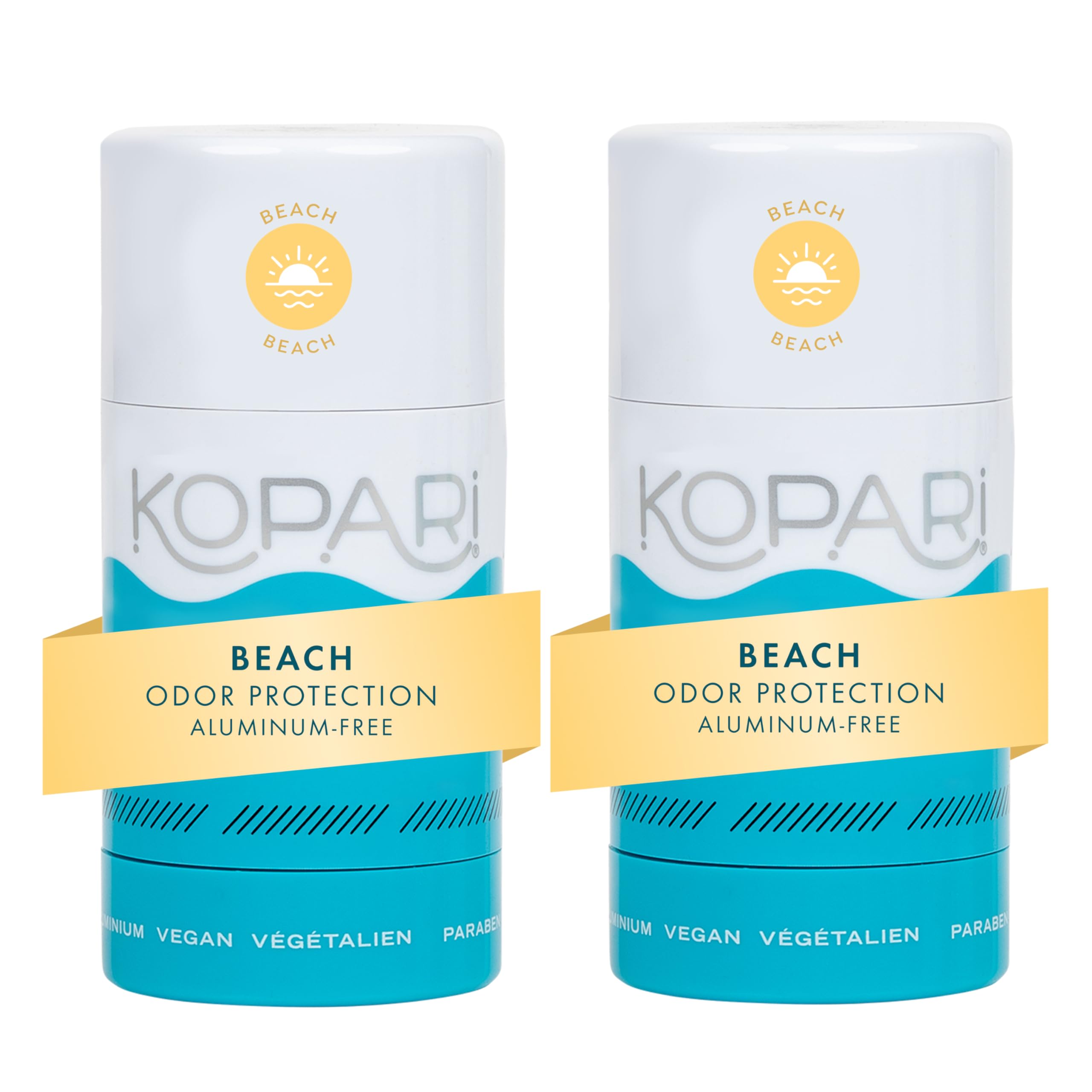 Kopari Beach 2 Pack on display for daily use, showcases packaging and freshness